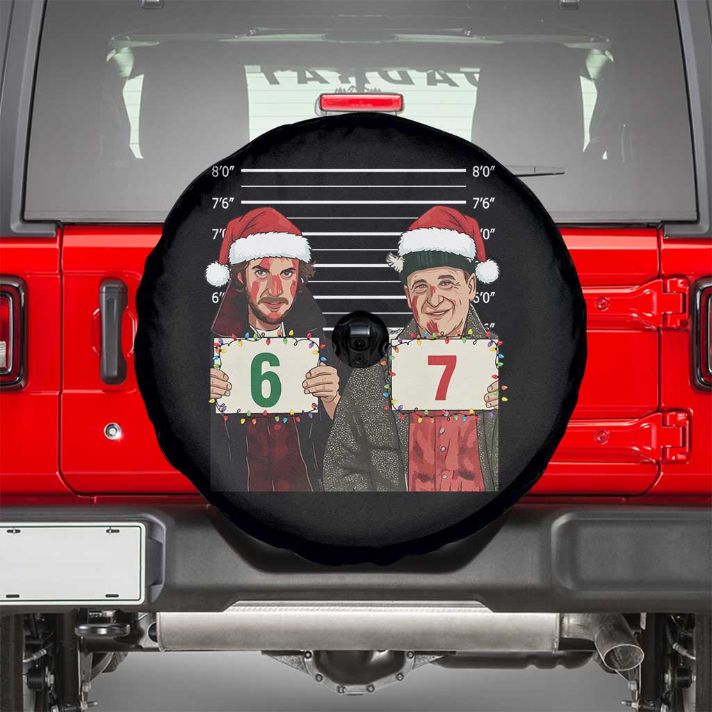 Funny 67 Christmas Movie Spare Tire Cover Six Seven Wet Bandits Home Xmas Alone - Wonder Print Shop