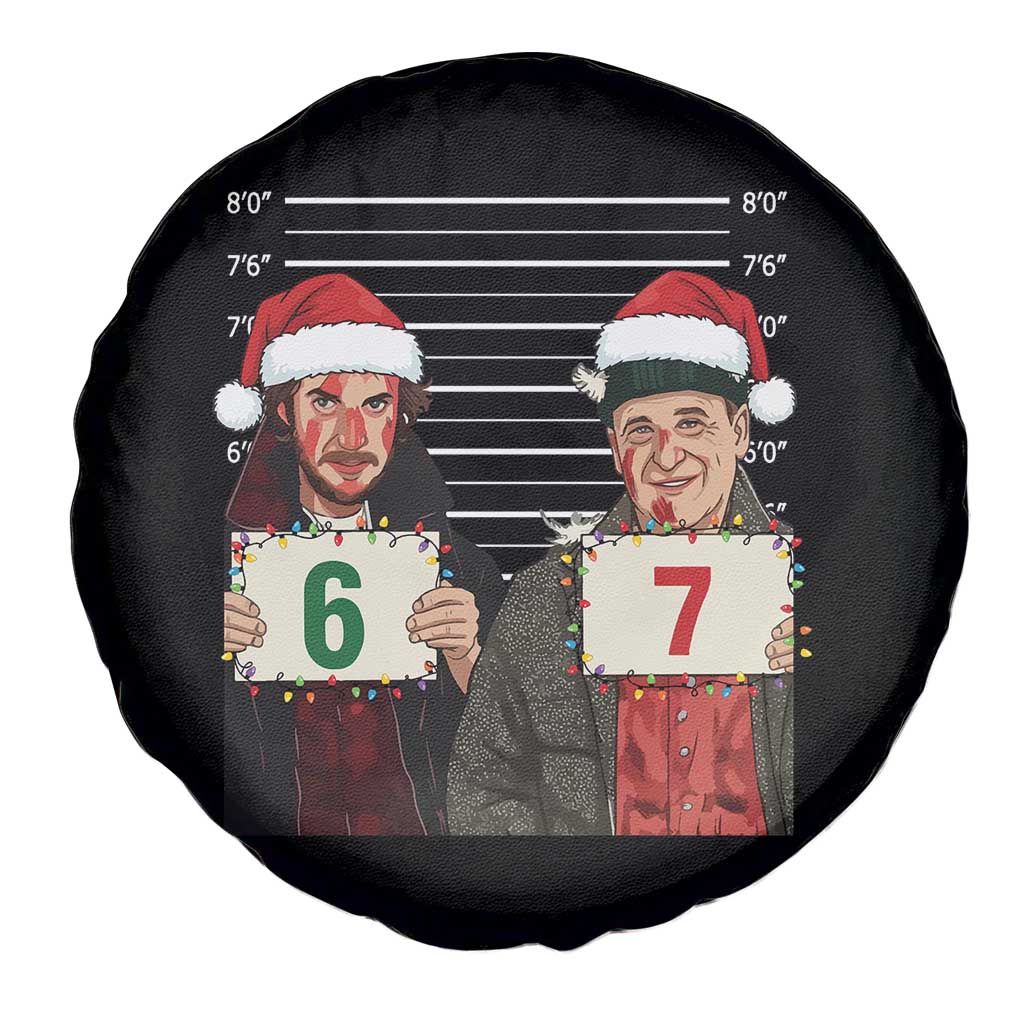 Funny 67 Christmas Movie Spare Tire Cover Six Seven Wet Bandits Home Xmas Alone - Wonder Print Shop