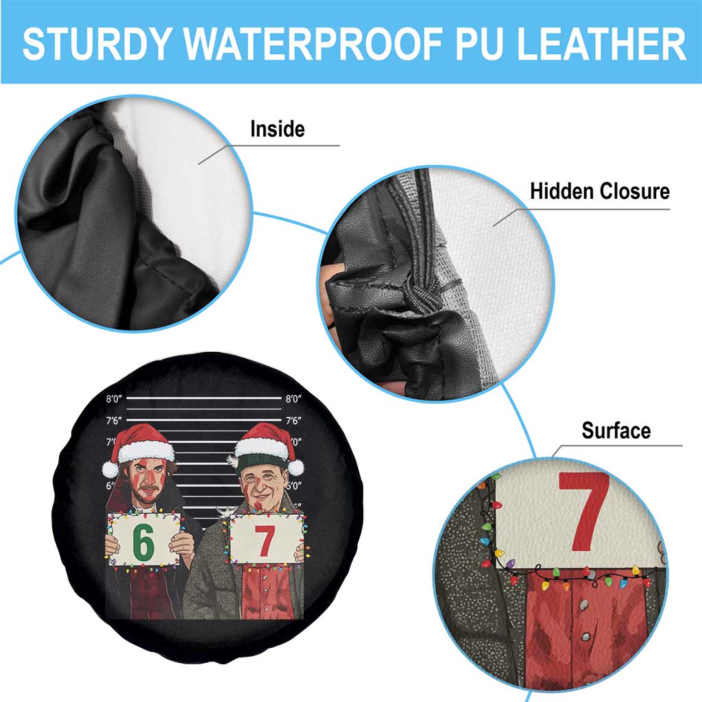 Funny 67 Christmas Movie Spare Tire Cover Six Seven Wet Bandits Home Xmas Alone - Wonder Print Shop