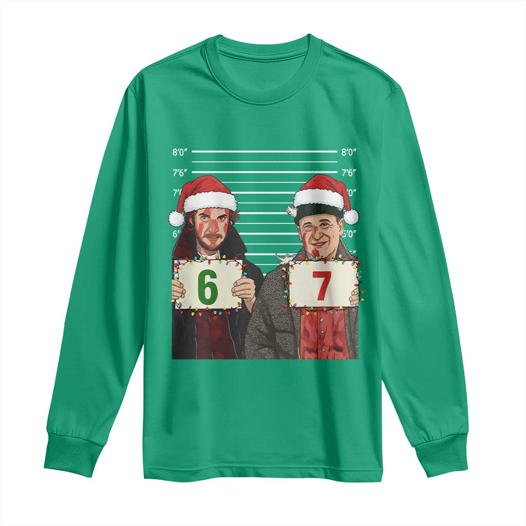 Funny 67 Christmas Movie Long Sleeve Shirt Six Seven Wet Bandits Home Xmas Alone - Wonder Print Shop
