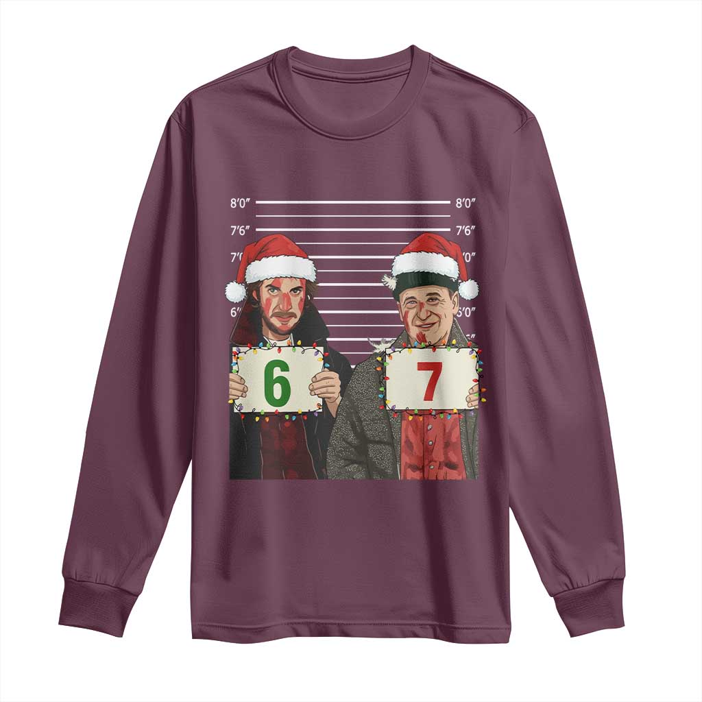 Funny 67 Christmas Movie Long Sleeve Shirt Six Seven Wet Bandits Home Xmas Alone - Wonder Print Shop