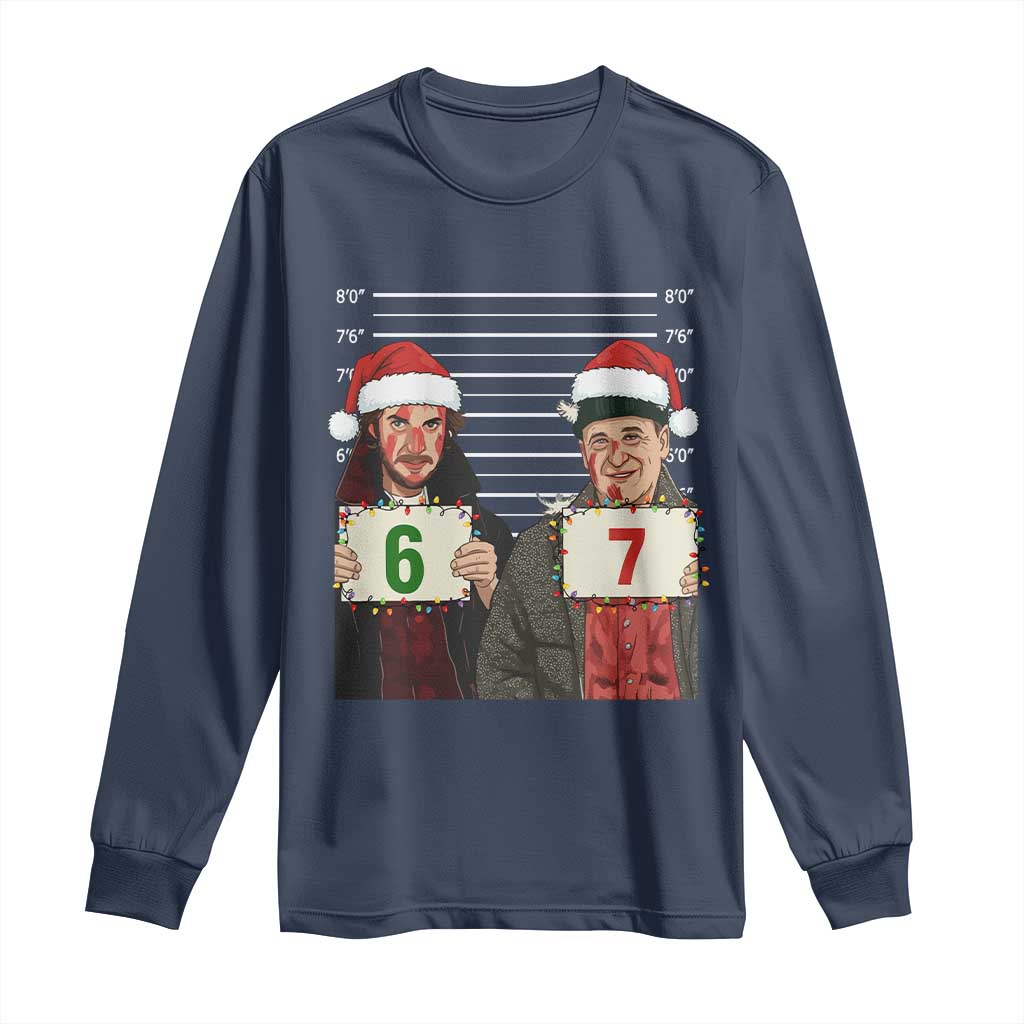 Funny 67 Christmas Movie Long Sleeve Shirt Six Seven Wet Bandits Home Xmas Alone - Wonder Print Shop