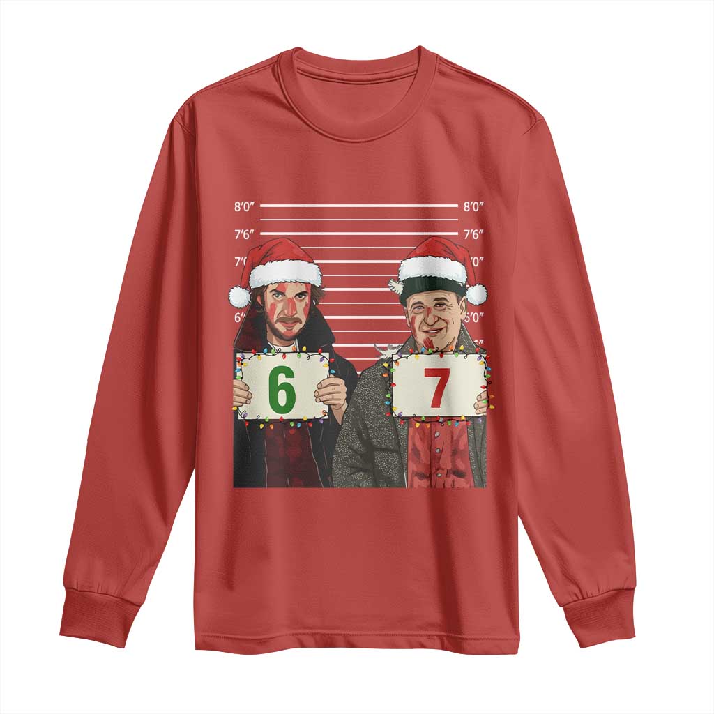 Funny 67 Christmas Movie Long Sleeve Shirt Six Seven Wet Bandits Home Xmas Alone - Wonder Print Shop