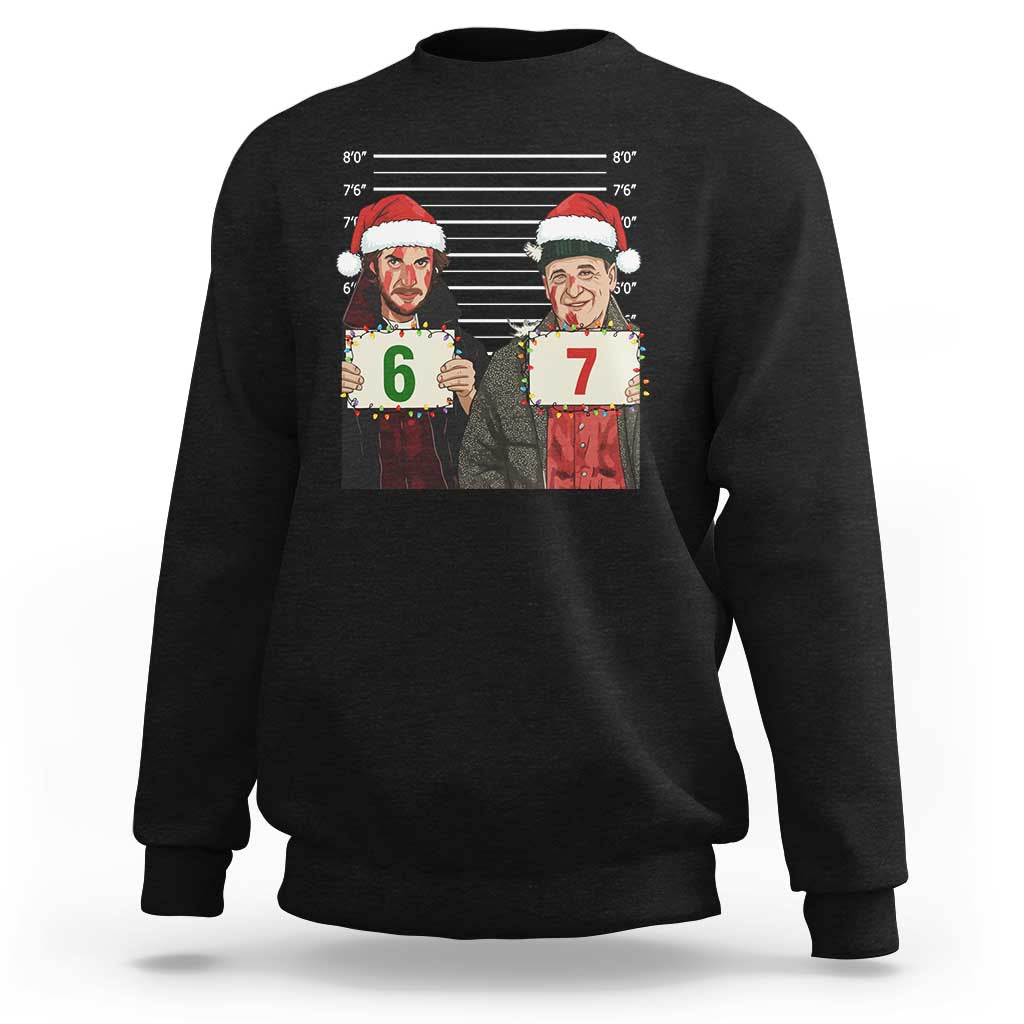 Funny 67 Christmas Movie Sweatshirt Six Seven Wet Bandits Home Xmas Alone - Wonder Print Shop