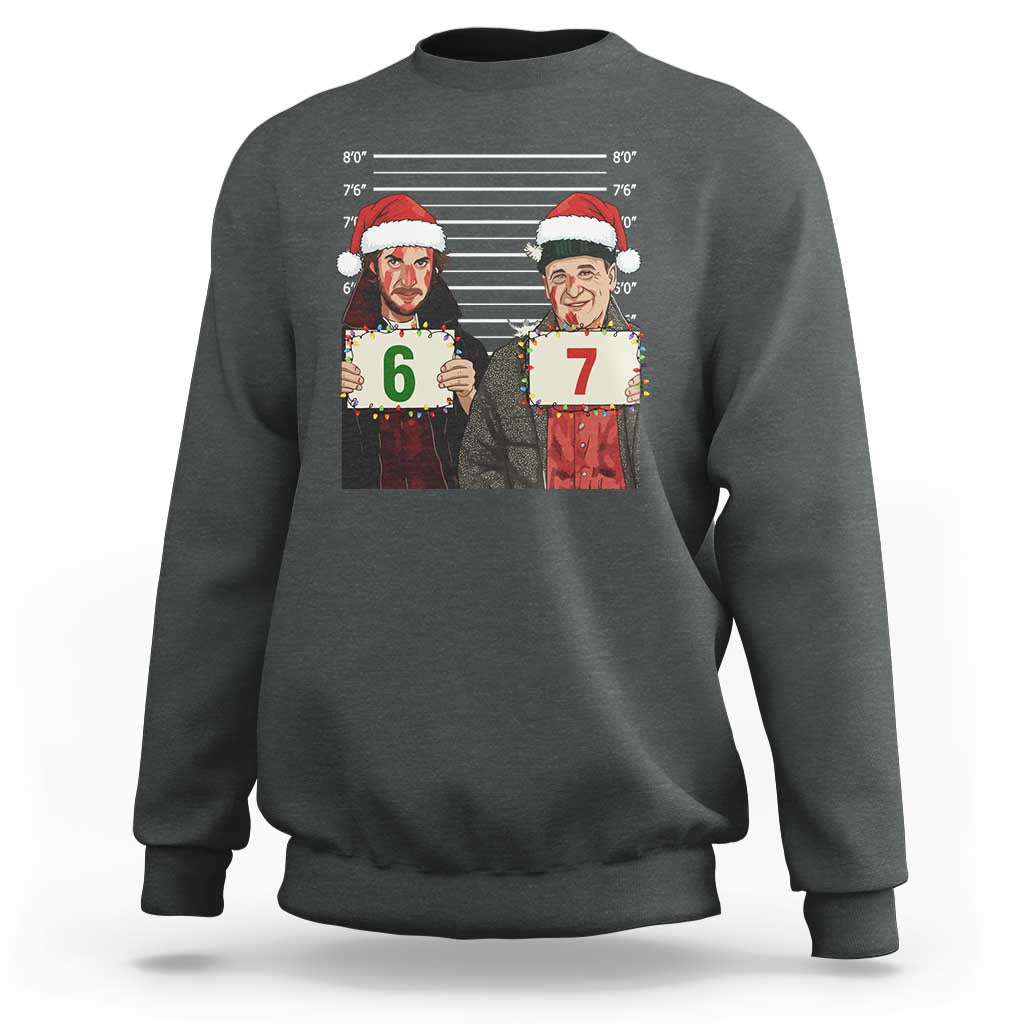 Funny 67 Christmas Movie Sweatshirt Six Seven Wet Bandits Home Xmas Alone - Wonder Print Shop