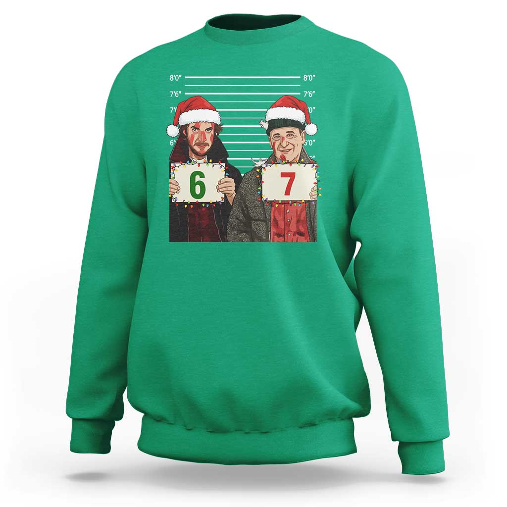 Funny 67 Christmas Movie Sweatshirt Six Seven Wet Bandits Home Xmas Alone - Wonder Print Shop