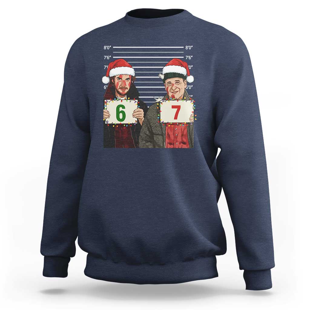 Funny 67 Christmas Movie Sweatshirt Six Seven Wet Bandits Home Xmas Alone - Wonder Print Shop