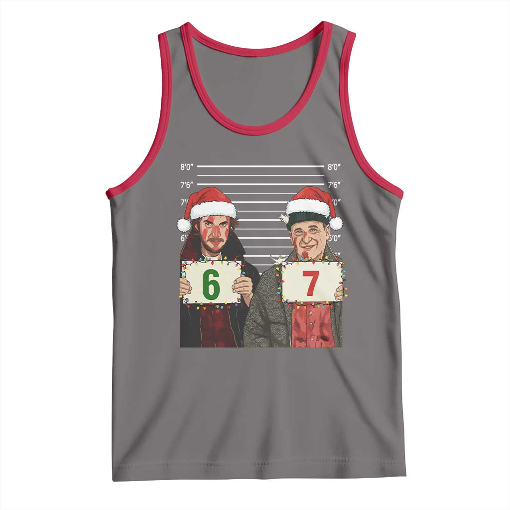 Funny 67 Christmas Movie Tank Top Six Seven Wet Bandits Home Xmas Alone - Wonder Print Shop