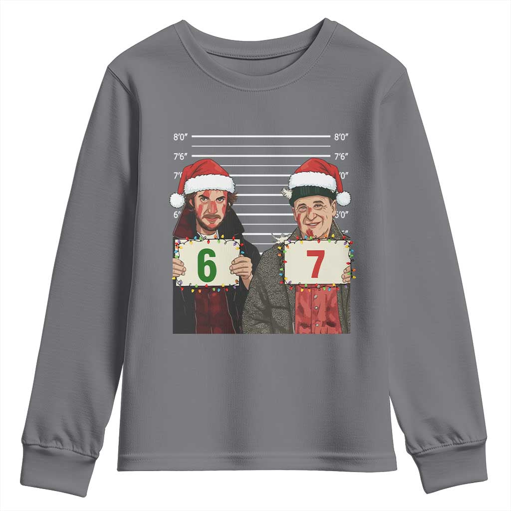 Funny 67 Christmas Movie Youth Sweatshirt Six Seven Wet Bandits Home Xmas Alone - Wonder Print Shop