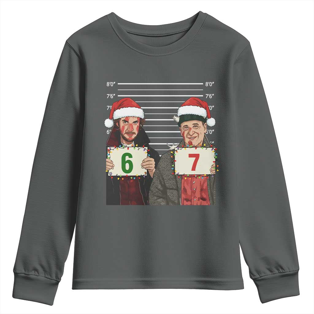 Funny 67 Christmas Movie Youth Sweatshirt Six Seven Wet Bandits Home Xmas Alone - Wonder Print Shop