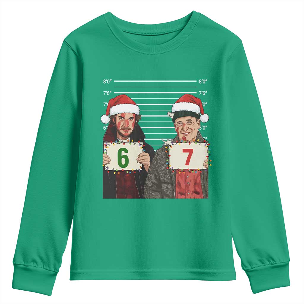 Funny 67 Christmas Movie Youth Sweatshirt Six Seven Wet Bandits Home Xmas Alone - Wonder Print Shop