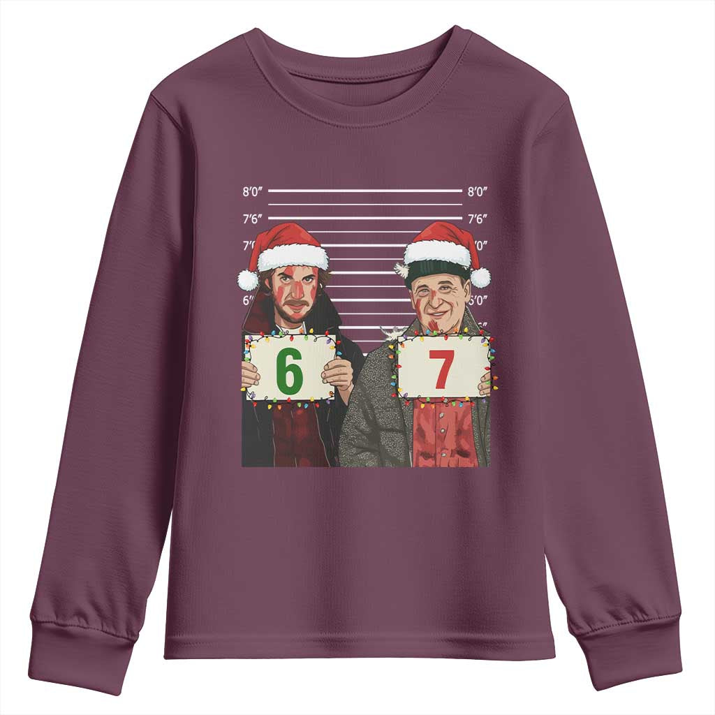 Funny 67 Christmas Movie Youth Sweatshirt Six Seven Wet Bandits Home Xmas Alone - Wonder Print Shop