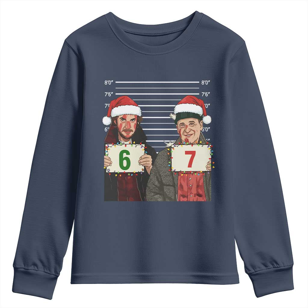 Funny 67 Christmas Movie Youth Sweatshirt Six Seven Wet Bandits Home Xmas Alone - Wonder Print Shop