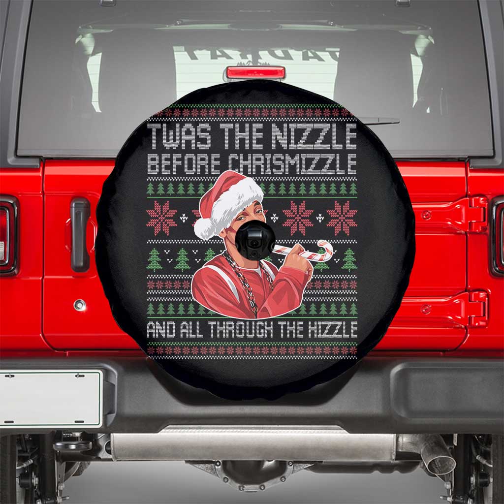 Funny Christmas Hip Hop Rap Gang Spare Tire Cover Twas The Nizzle Before Chrismizzle And All Through The Hizzle - Wonder Print Shop