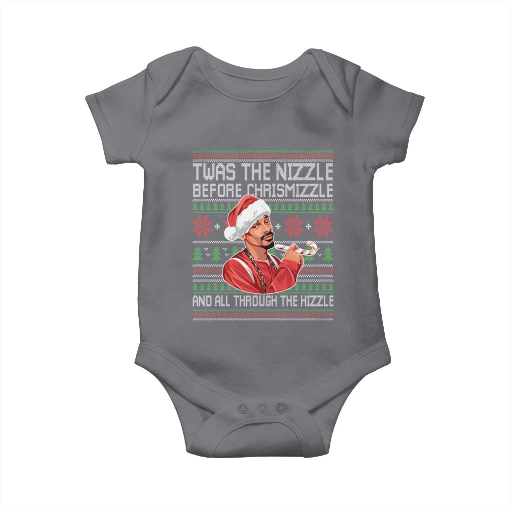 Funny Christmas Hip Hop Rap Gang Baby Onesie Twas The Nizzle Before Chrismizzle And All Through The Hizzle - Wonder Print Shop