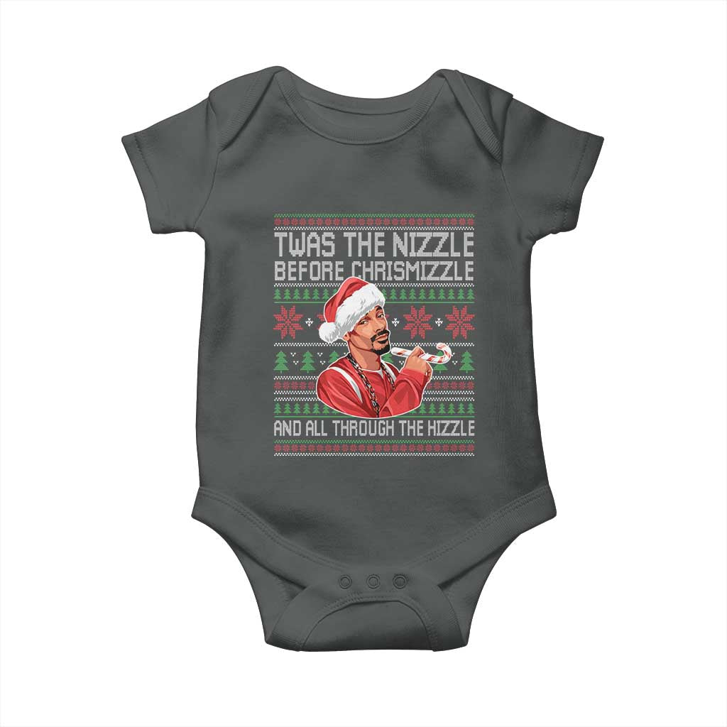 Funny Christmas Hip Hop Rap Gang Baby Onesie Twas The Nizzle Before Chrismizzle And All Through The Hizzle - Wonder Print Shop