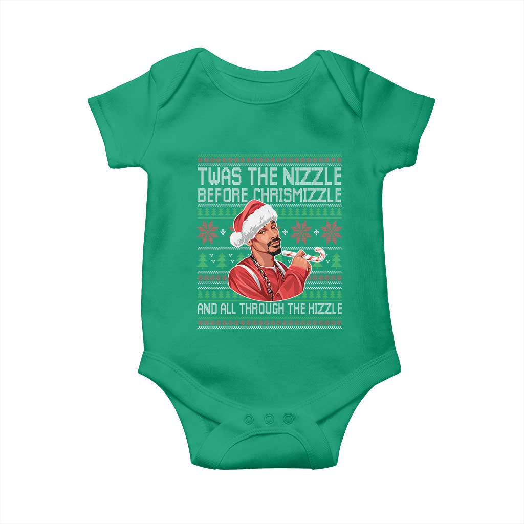 Funny Christmas Hip Hop Rap Gang Baby Onesie Twas The Nizzle Before Chrismizzle And All Through The Hizzle - Wonder Print Shop