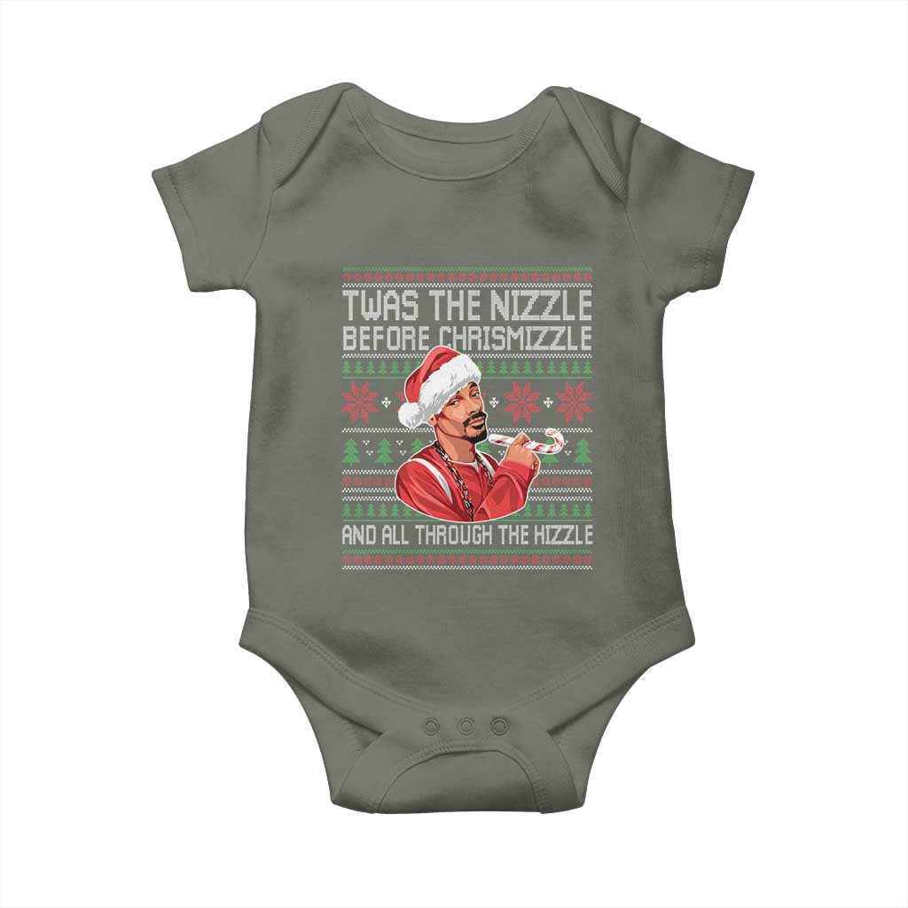 Funny Christmas Hip Hop Rap Gang Baby Onesie Twas The Nizzle Before Chrismizzle And All Through The Hizzle - Wonder Print Shop
