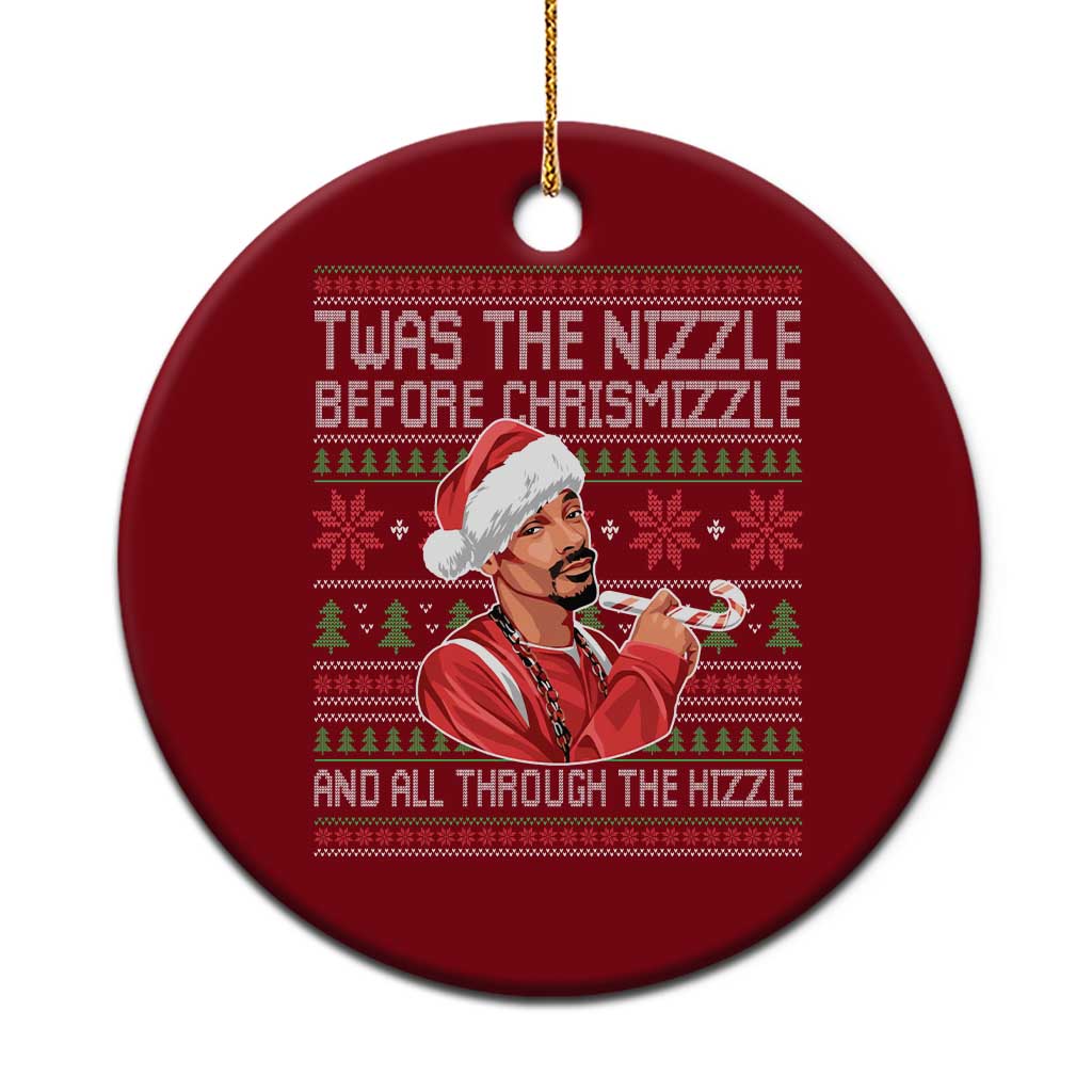 Funny Christmas Hip Hop Rap Gang Ceramic Ornament Twas The Nizzle Before Chrismizzle And All Through The Hizzle - Wonder Print Shop