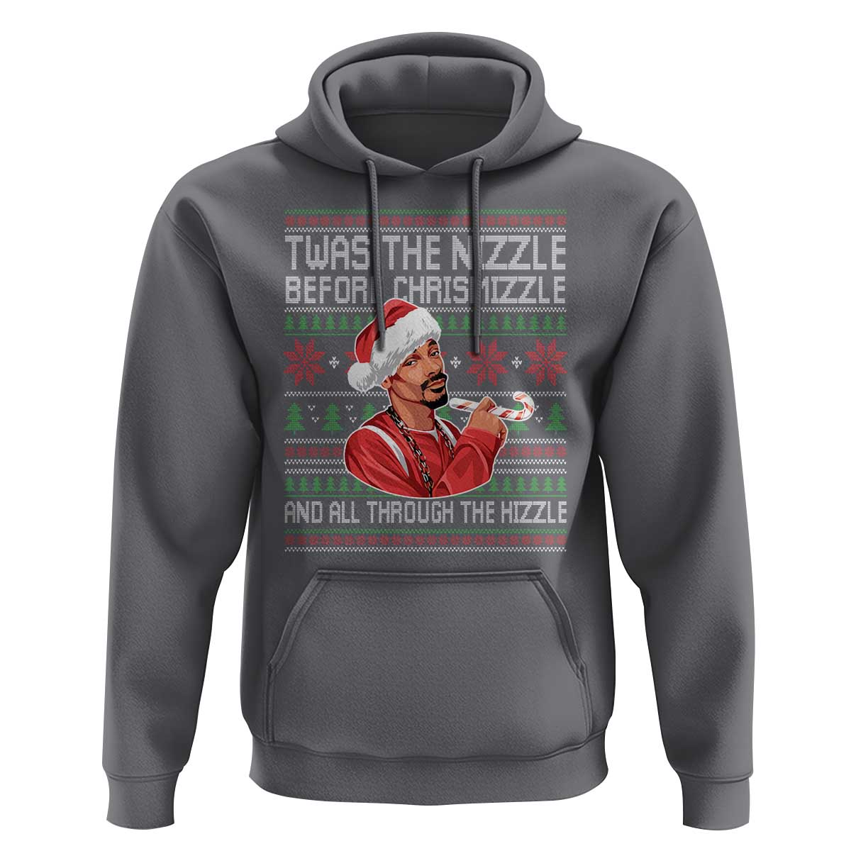 Funny Christmas Hip Hop Rap Gang Hoodie Twas The Nizzle Before Chrismizzle And All Through The Hizzle - Wonder Print Shop