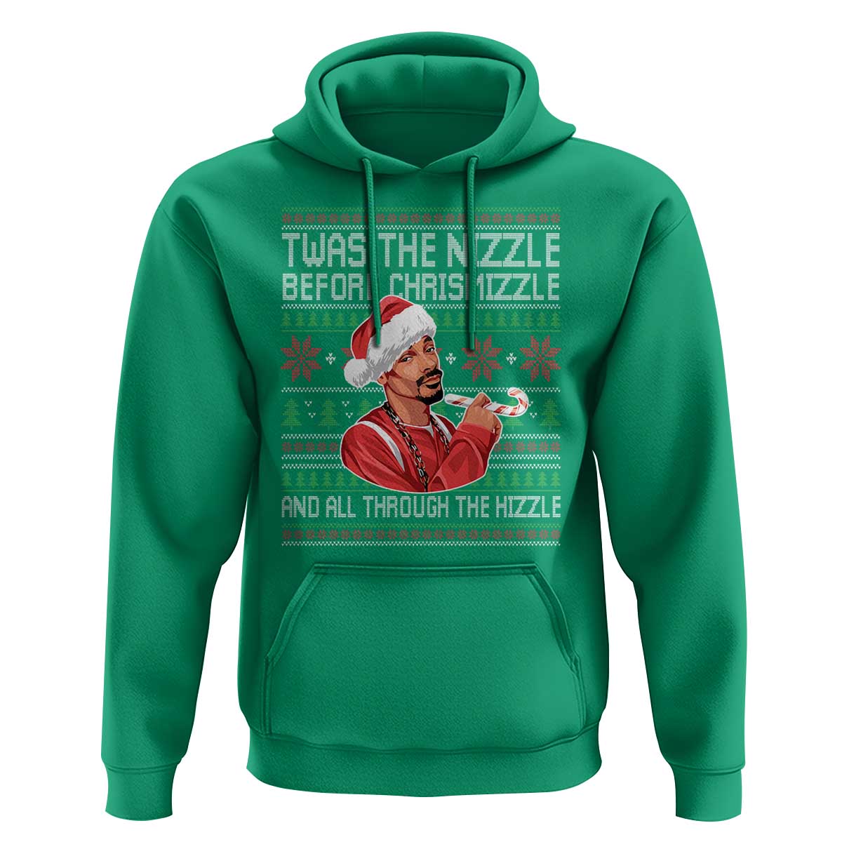Funny Christmas Hip Hop Rap Gang Hoodie Twas The Nizzle Before Chrismizzle And All Through The Hizzle - Wonder Print Shop