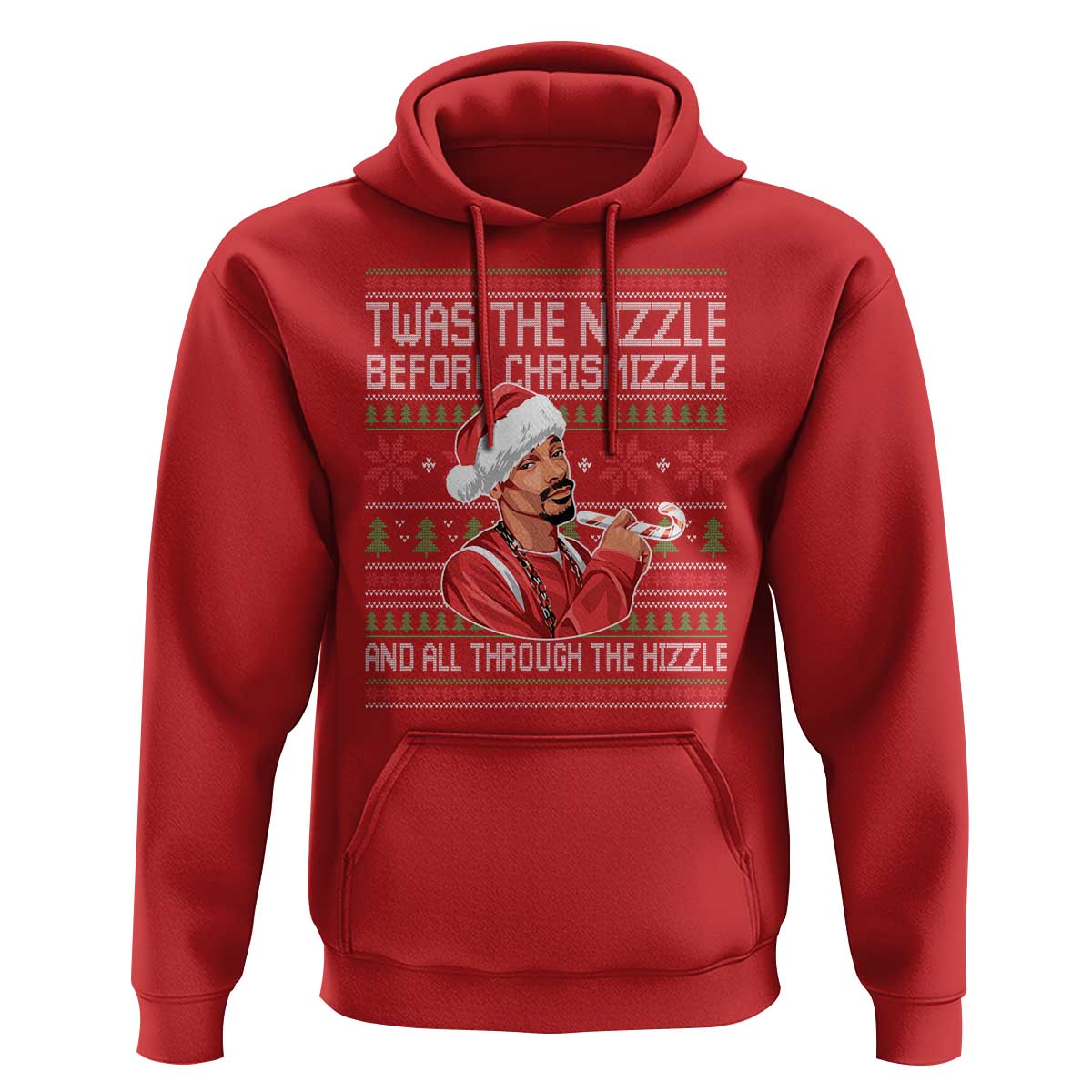 Funny Christmas Hip Hop Rap Gang Hoodie Twas The Nizzle Before Chrismizzle And All Through The Hizzle - Wonder Print Shop
