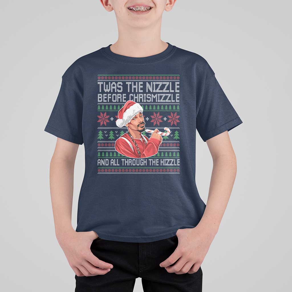 Funny Christmas Hip Hop Rap Gang T Shirt For Kid Twas The Nizzle Before Chrismizzle And All Through The Hizzle - Wonder Print Shop