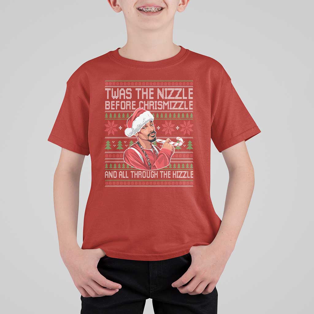 Funny Christmas Hip Hop Rap Gang T Shirt For Kid Twas The Nizzle Before Chrismizzle And All Through The Hizzle - Wonder Print Shop