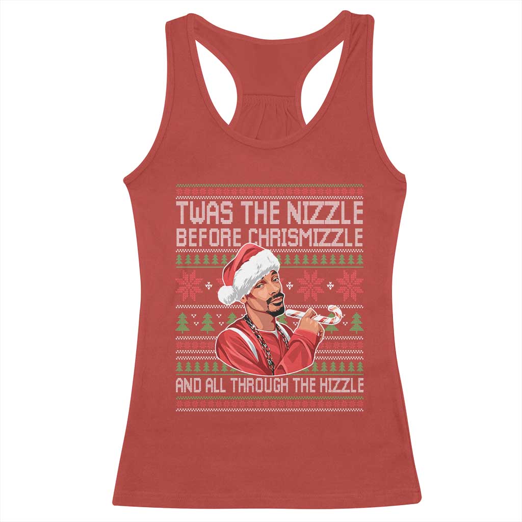 Funny Christmas Hip Hop Rap Gang Racerback Tank Top Twas The Nizzle Before Chrismizzle And All Through The Hizzle - Wonder Print Shop