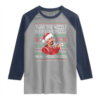 Funny Christmas Hip Hop Rap Gang Raglan Shirt Twas The Nizzle Before Chrismizzle And All Through The Hizzle - Wonder Print Shop