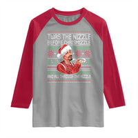Funny Christmas Hip Hop Rap Gang Raglan Shirt Twas The Nizzle Before Chrismizzle And All Through The Hizzle - Wonder Print Shop