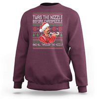 Funny Christmas Hip Hop Rap Gang Sweatshirt Twas The Nizzle Before Chrismizzle And All Through The Hizzle - Wonder Print Shop