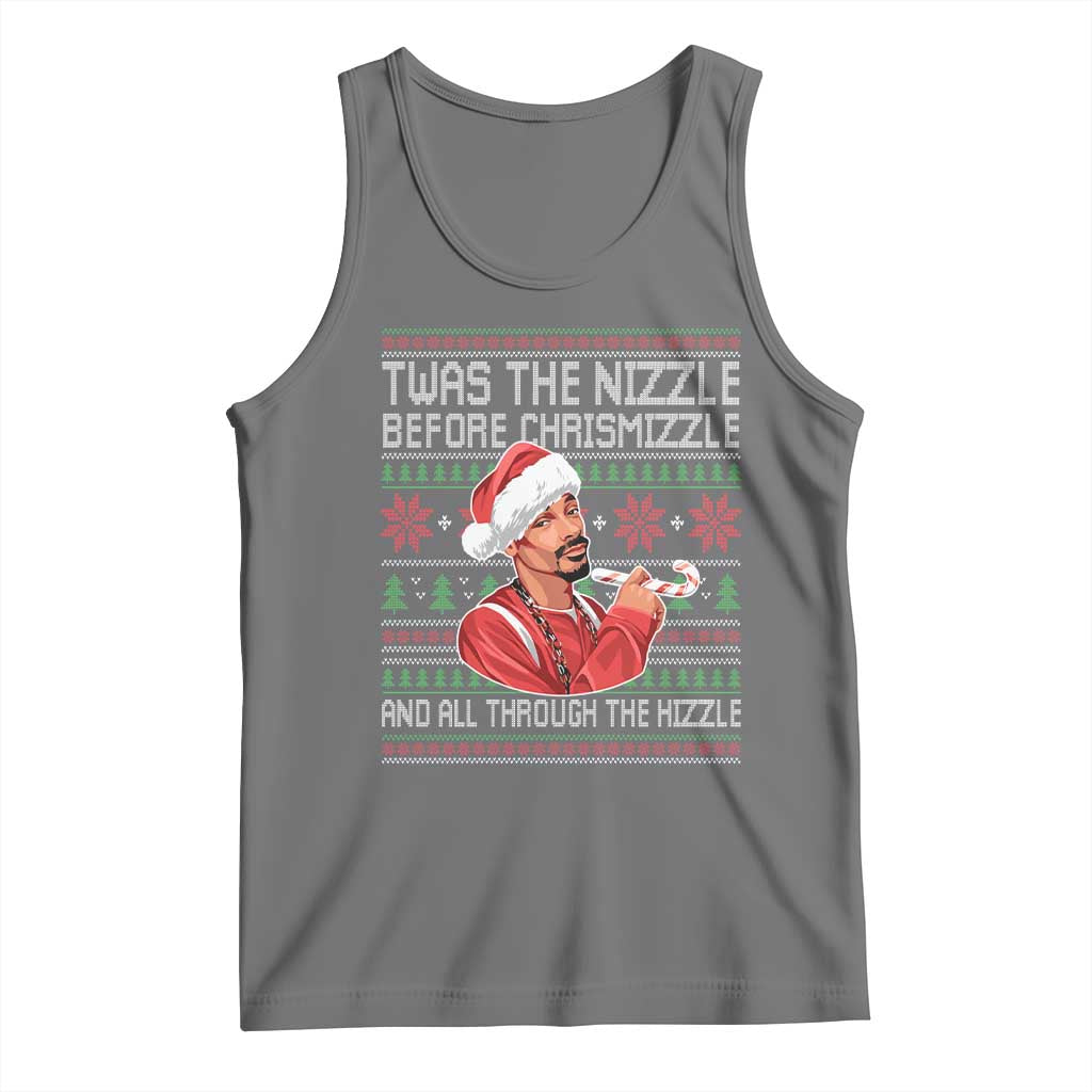 Funny Christmas Hip Hop Rap Gang Tank Top Twas The Nizzle Before Chrismizzle And All Through The Hizzle - Wonder Print Shop