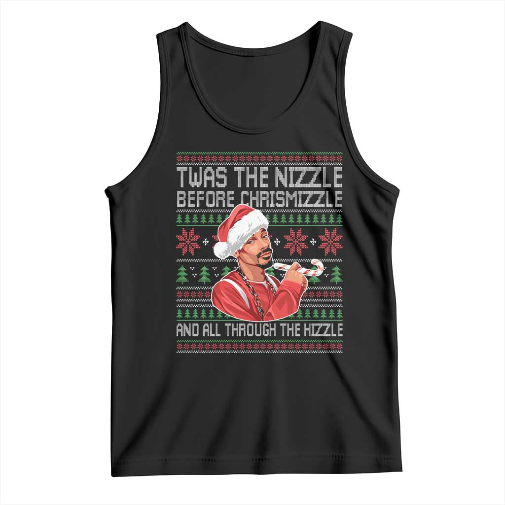 Funny Christmas Hip Hop Rap Gang Tank Top Twas The Nizzle Before Chrismizzle And All Through The Hizzle - Wonder Print Shop