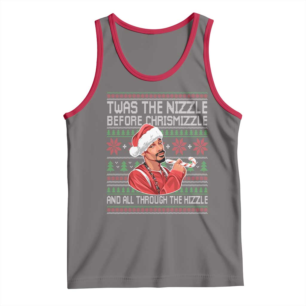 Funny Christmas Hip Hop Rap Gang Tank Top Twas The Nizzle Before Chrismizzle And All Through The Hizzle - Wonder Print Shop