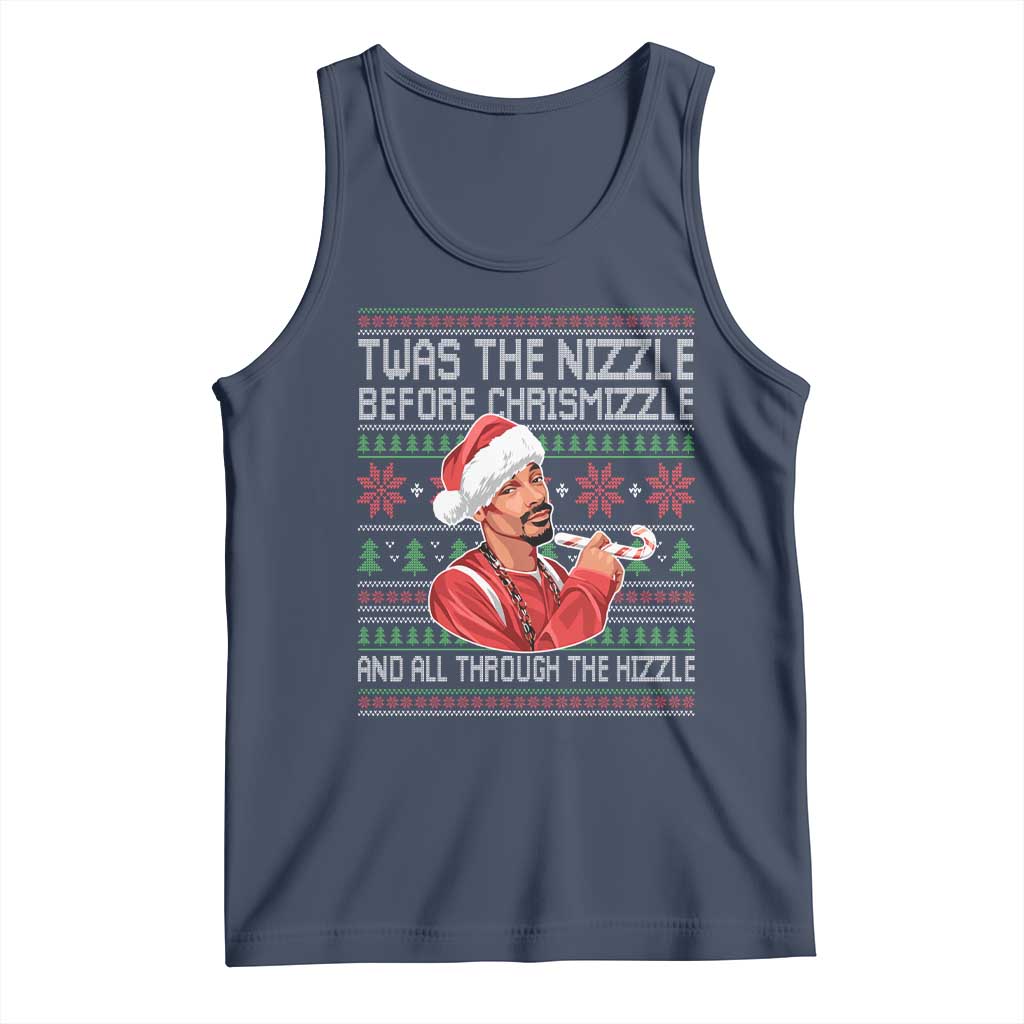 Funny Christmas Hip Hop Rap Gang Tank Top Twas The Nizzle Before Chrismizzle And All Through The Hizzle - Wonder Print Shop
