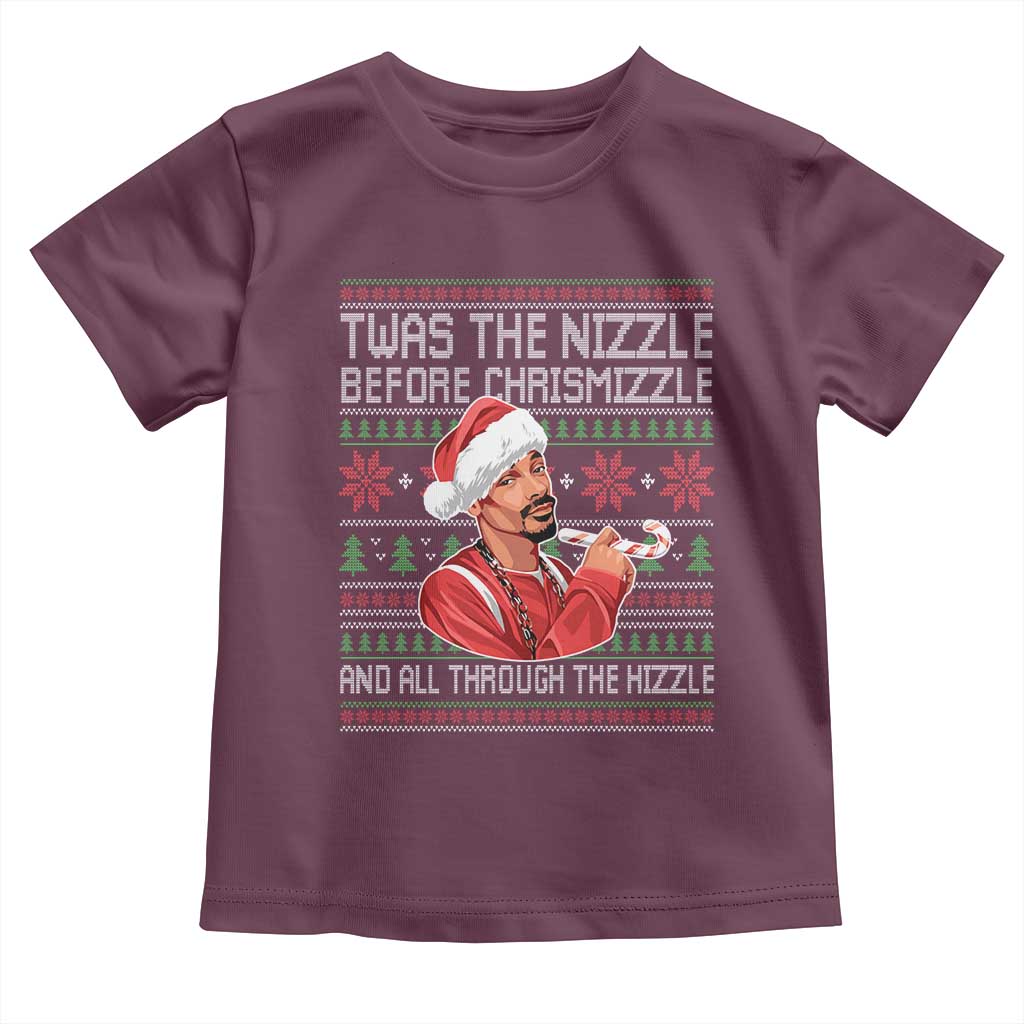 Funny Christmas Hip Hop Rap Gang Toddler T Shirt Twas The Nizzle Before Chrismizzle And All Through The Hizzle - Wonder Print Shop