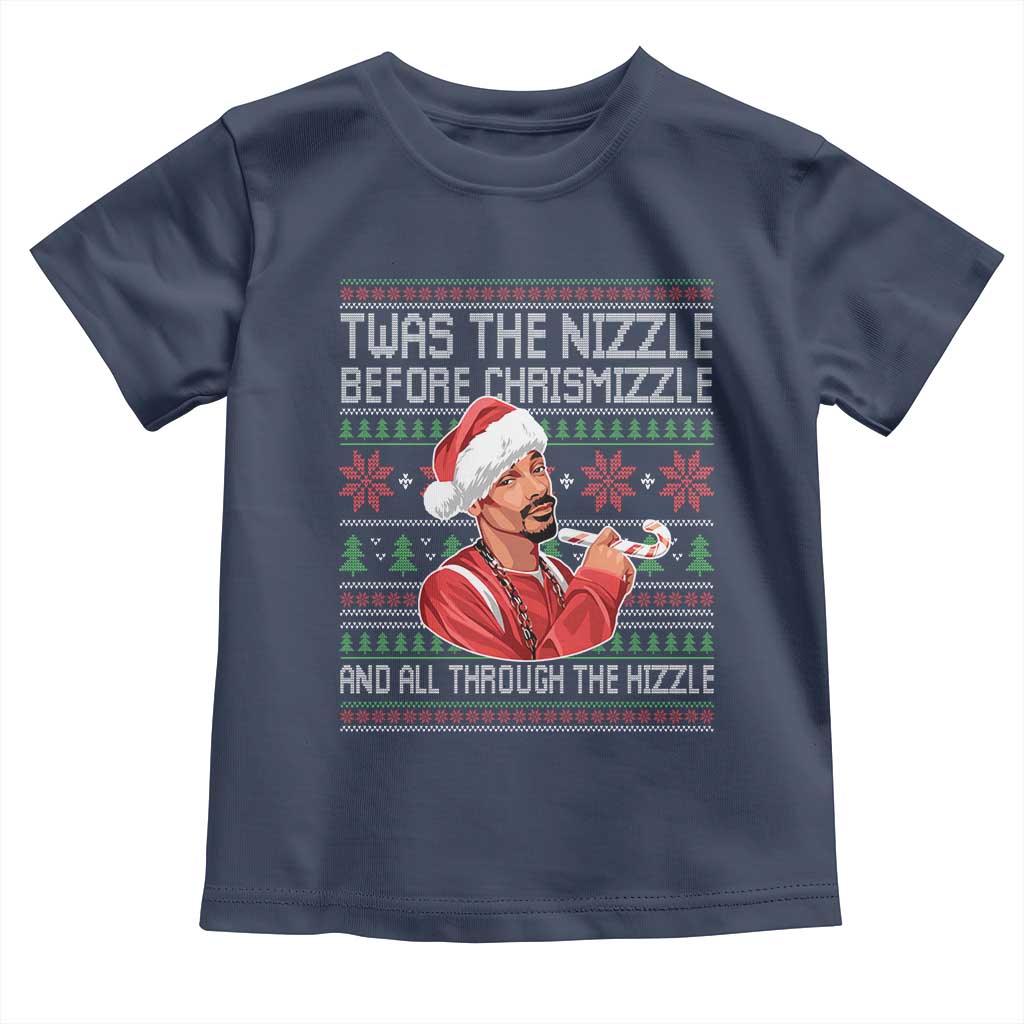 Funny Christmas Hip Hop Rap Gang Toddler T Shirt Twas The Nizzle Before Chrismizzle And All Through The Hizzle - Wonder Print Shop