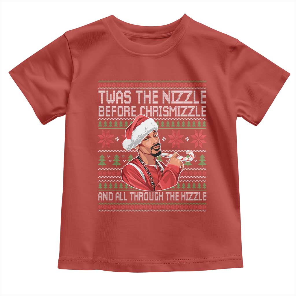 Funny Christmas Hip Hop Rap Gang Toddler T Shirt Twas The Nizzle Before Chrismizzle And All Through The Hizzle - Wonder Print Shop