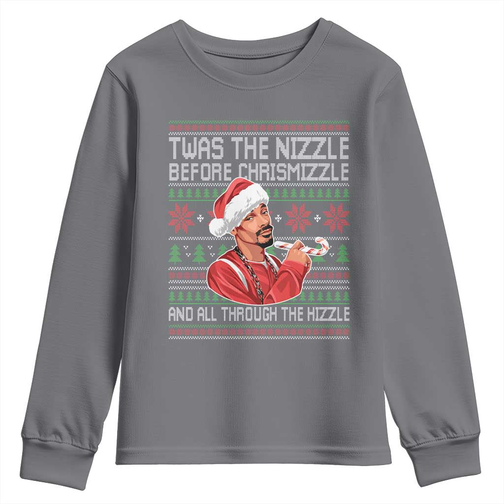 Funny Christmas Hip Hop Rap Gang Youth Sweatshirt Twas The Nizzle Before Chrismizzle And All Through The Hizzle - Wonder Print Shop