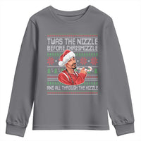 Funny Christmas Hip Hop Rap Gang Youth Sweatshirt Twas The Nizzle Before Chrismizzle And All Through The Hizzle - Wonder Print Shop