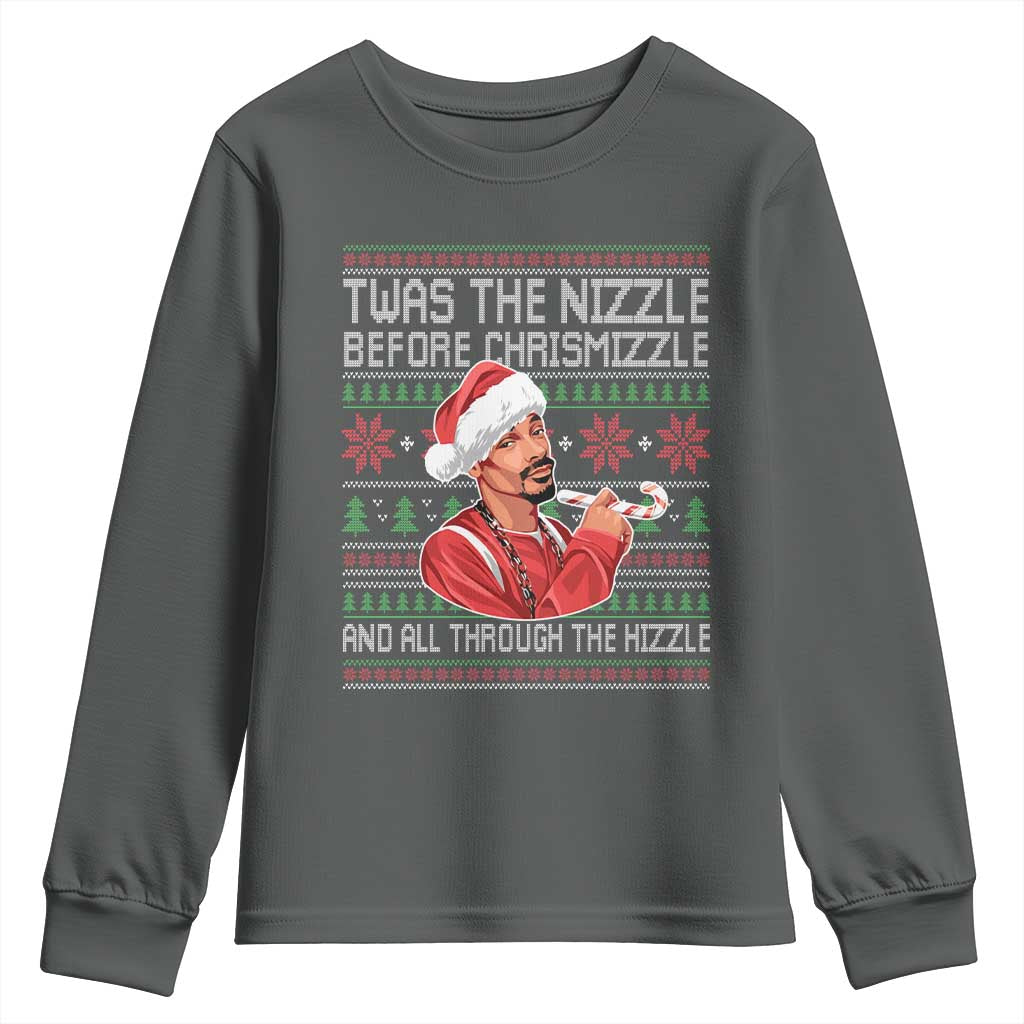 Funny Christmas Hip Hop Rap Gang Youth Sweatshirt Twas The Nizzle Before Chrismizzle And All Through The Hizzle - Wonder Print Shop