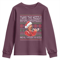 Funny Christmas Hip Hop Rap Gang Youth Sweatshirt Twas The Nizzle Before Chrismizzle And All Through The Hizzle - Wonder Print Shop