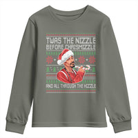 Funny Christmas Hip Hop Rap Gang Youth Sweatshirt Twas The Nizzle Before Chrismizzle And All Through The Hizzle - Wonder Print Shop