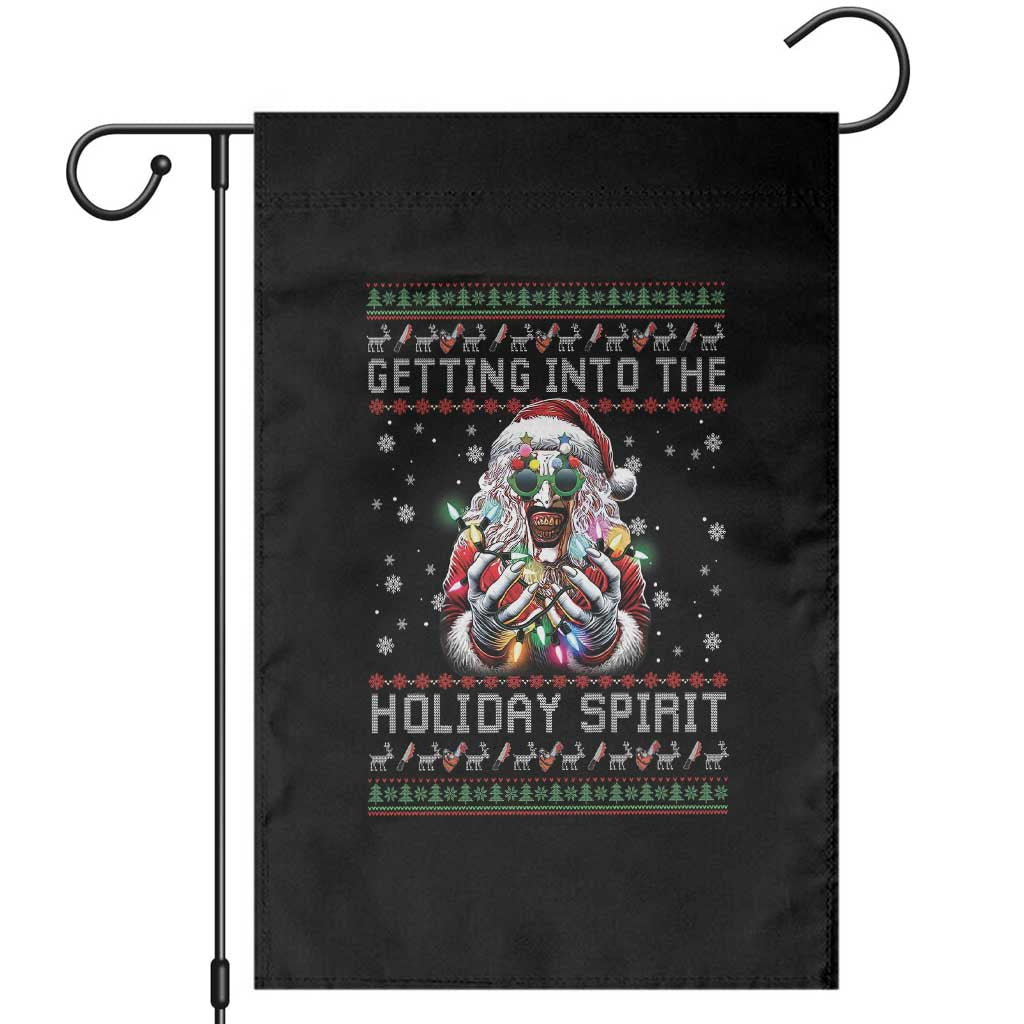 Funny Terrifier Christmas Santa Garden Flag Getting Into The Holiday Spirit Horror Movie - Wonder Print Shop