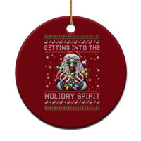 Funny Terrifier Christmas Santa Ceramic Ornament Getting Into The Holiday Spirit Horror Movie - Wonder Print Shop