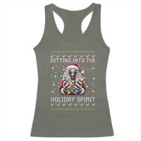 Funny Terrifier Christmas Santa Racerback Tank Top Getting Into The Holiday Spirit Horror Movie - Wonder Print Shop