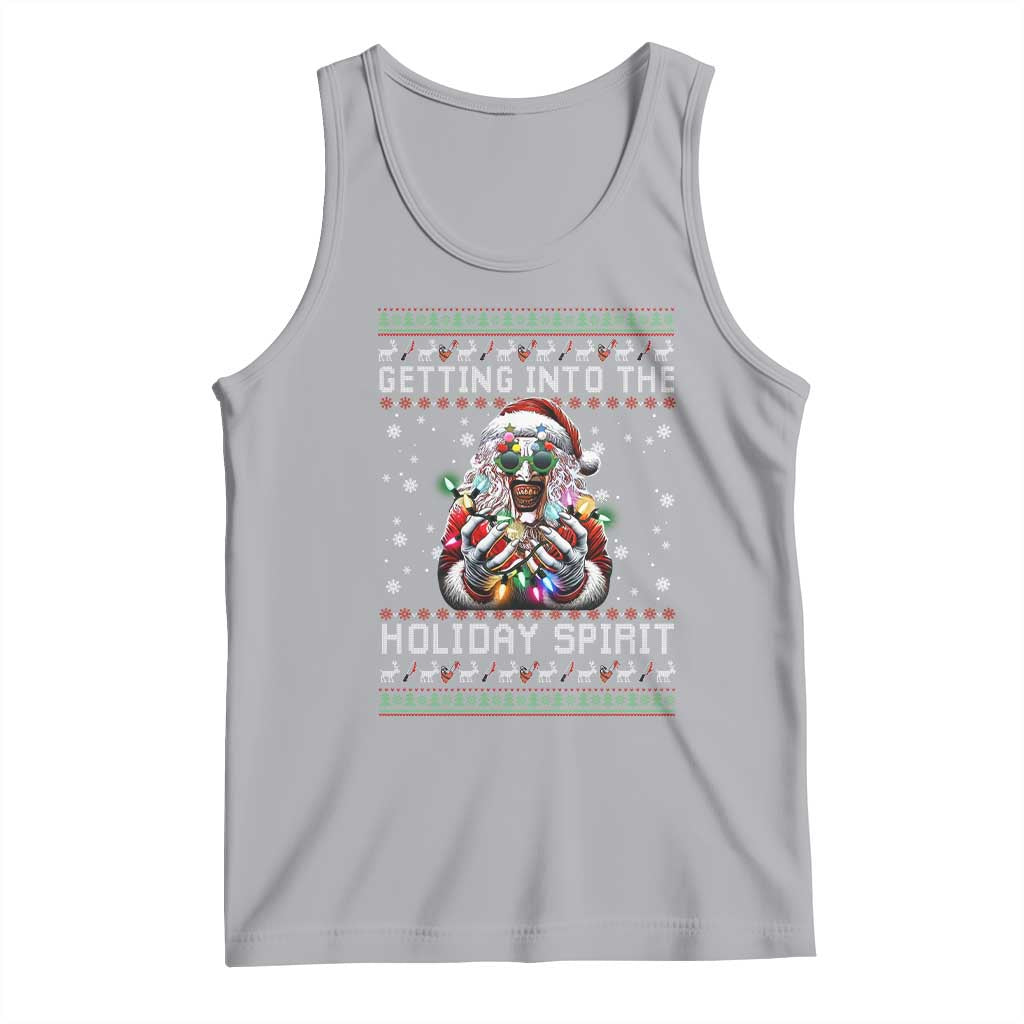 Funny Terrifier Christmas Santa Tank Top Getting Into The Holiday Spirit Horror Movie - Wonder Print Shop