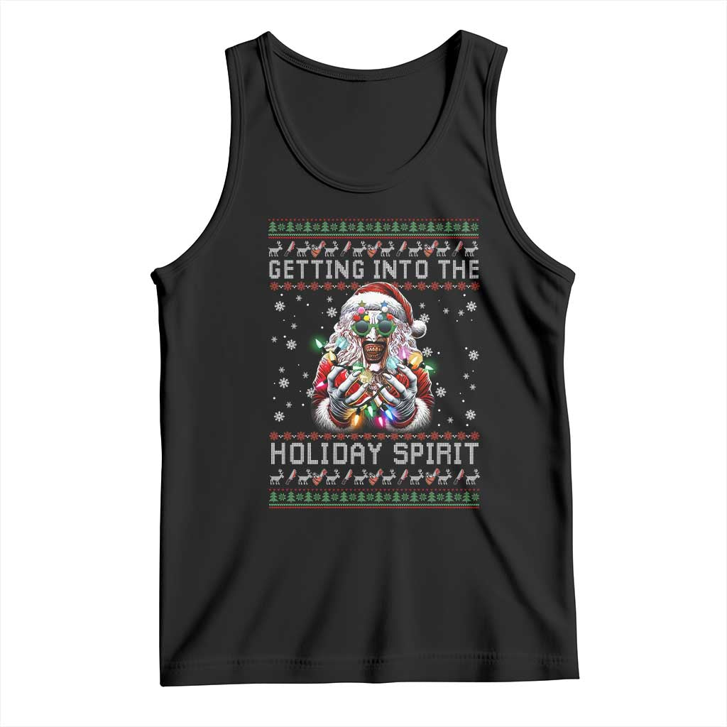 Funny Terrifier Christmas Santa Tank Top Getting Into The Holiday Spirit Horror Movie - Wonder Print Shop