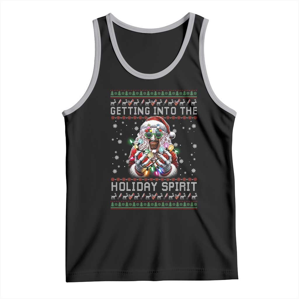 Funny Terrifier Christmas Santa Tank Top Getting Into The Holiday Spirit Horror Movie - Wonder Print Shop
